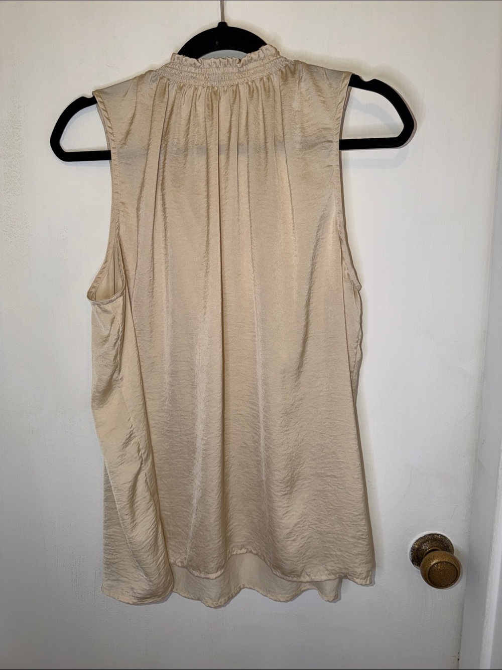 Ruffle-Trim Alex & Lilli V-Neck Sleeveless Camisole in Cream - Picture 7 of 11